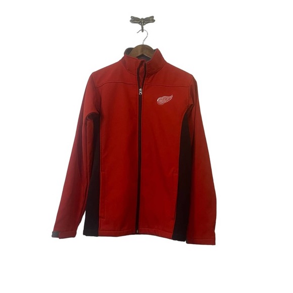 NHL Other - NHL Detroit Red Wings Hockey Red Zip Up Fleece Lined Jacket Men's Size Small